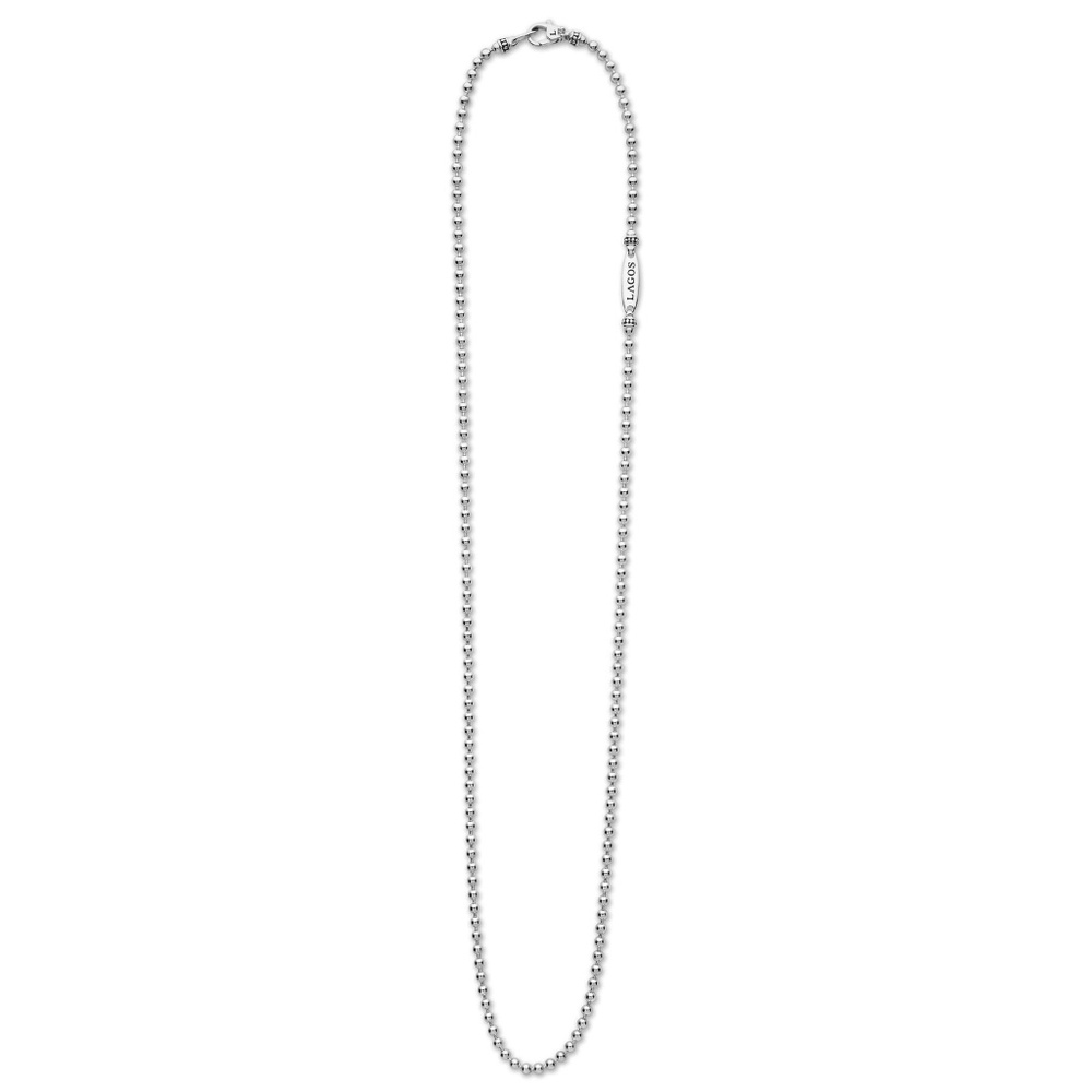 LAGOS Signature Caviar 2.5mm Ball Chain Necklace Sterling Silver 22"L NWOT